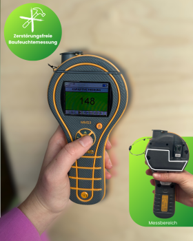 Feuchtigkeitsmessgerät Protimeter MMS3 Ansicht Vorderseite und Rückseite